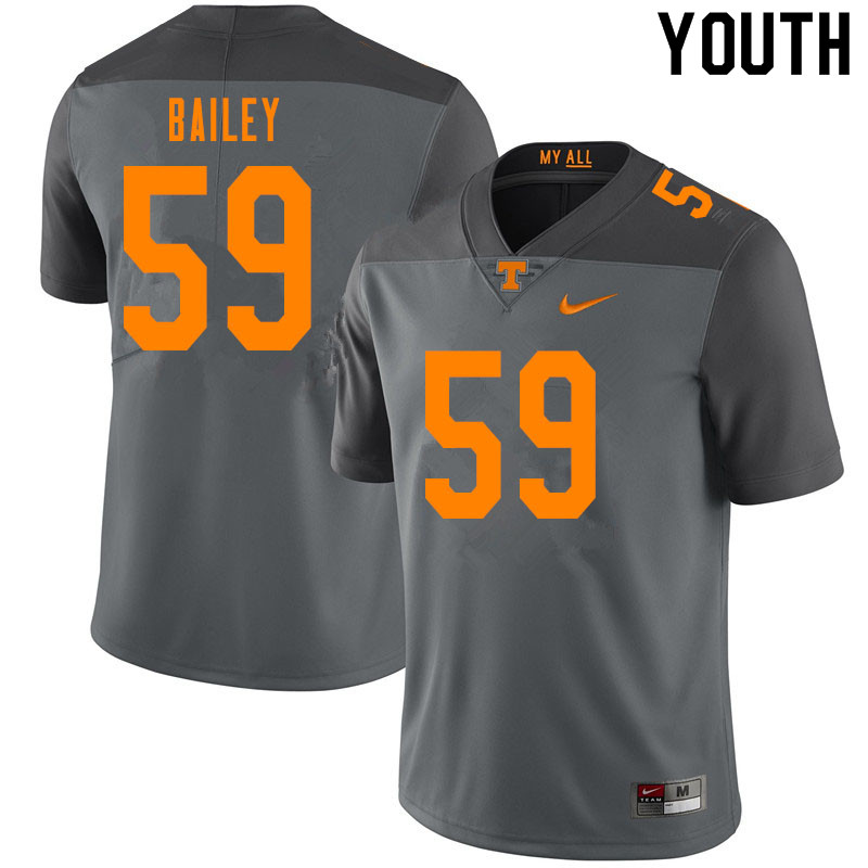 Youth #59 Dominic Bailey Tennessee Volunteers College Football Jerseys Sale-Gray